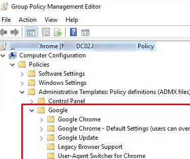 administrative templates for google chrome
