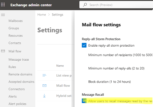 Exchange Online: Allow users to recall messages read by the recipient 