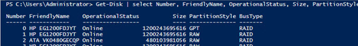 Get-Disk - raid not supported S2D