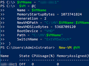 hyper-v create vm powershell