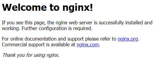 nginx welcome page