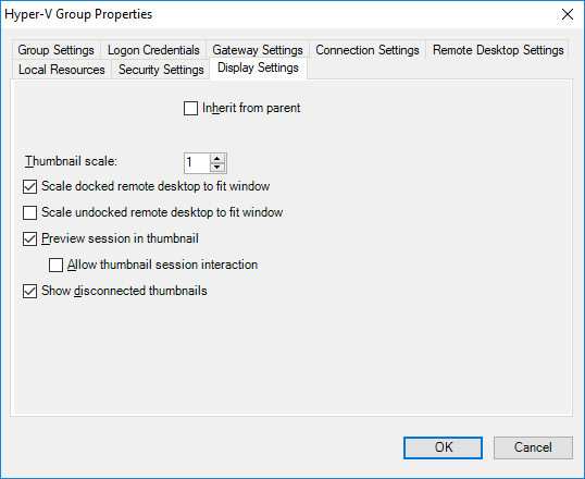 RDCMan change display settings