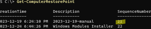 Restore-Computer to earlier date using PowerShell