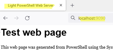 Run simple Web Server using PowerShell