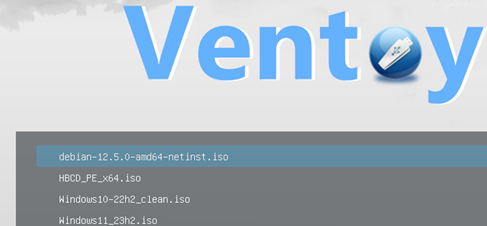 ventoy boot menu