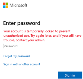 Your Microsoft account is temporarily locked to prevent unauthorized use