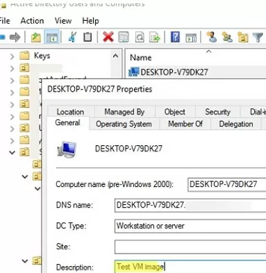 Computer properties in Active Directory