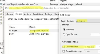 add delay to scheduled task