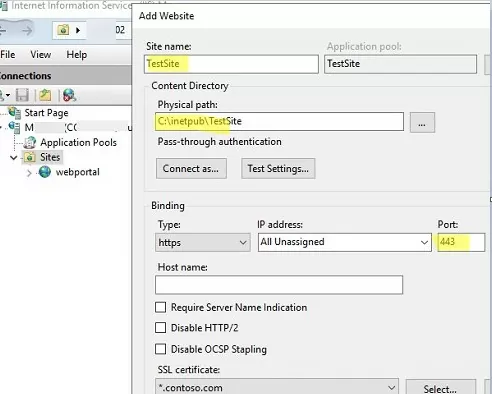 Adding second website on IIS web server