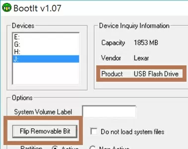 lexar bootit flip removable bit