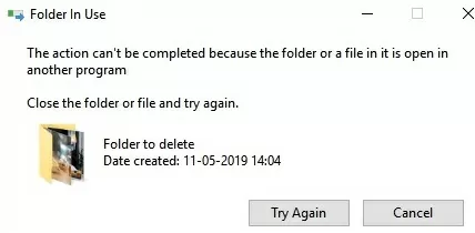 Can't delete folder because thumbs.db file is in use