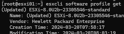 check if vmware esxi version upgraded