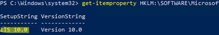 check iis version with powershell