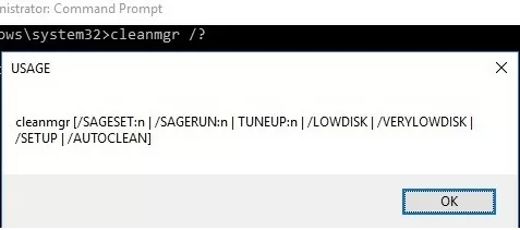 cleanmgr.exe command line options