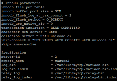 configure replication partner on mariadb