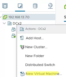 Create New Virtual Machine on VMware ESXi host