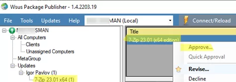 Deploy third-party update using WSUS