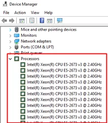 device managers list cores