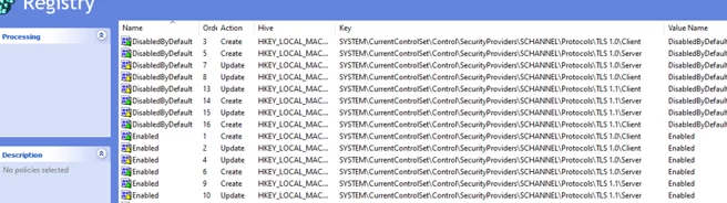 disable tls 1.0 and 1.2 via gpo