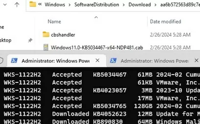 Download Windows updates locally with PowerShell