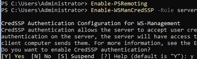 Enable-PSRemoting and WSManCredSSP on Hyper-V host