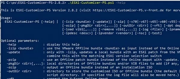 esxi-customizer powershell script