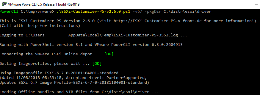 ESXi-Customizer-PS add vib drivers to the esxi image