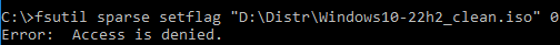 fsutil Error: Access is denied