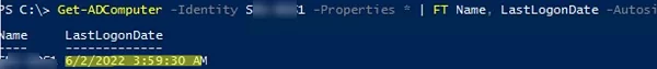 show ad computer last logon date with powershell get-adcomputer