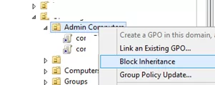 GPO - Block inheritance in gpmc console