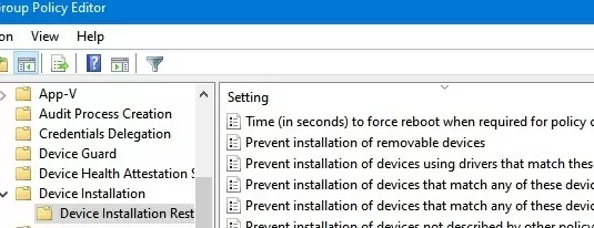 local gpo settings prevent driver installation on windows