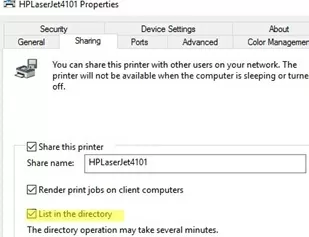 list shared printer in active directory