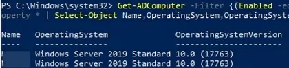 list windows server versions and edition in active directory