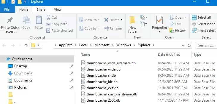 local thumbnail cache on window10 user profile thumbcache_xxxx.db