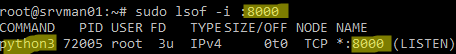 lsof - Find the process listening on a port in Linux