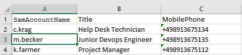 Modifying Active Directory Users in Bulk using CSV File