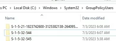 multiple local gpo folders in GroupPolicyUsers 