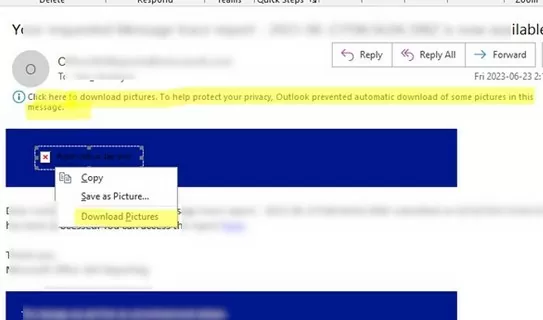 outlook not displaying images - download picture manually