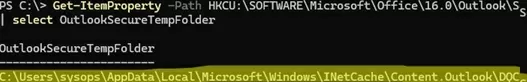 Get OutlookSecureTempFolder parh