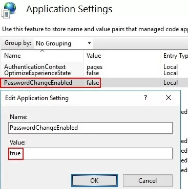 PasswordChangeEnabled password reset option in RD WebAccess on Windows Server 2016