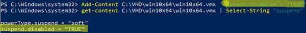 powershell disable autosuspend for vware workstation VM