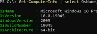 PowerShell Get-ComputerInfo: WindowsVersion, OsBuildNumber