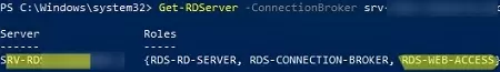 powershell: get-rdserver find rd webaccess host