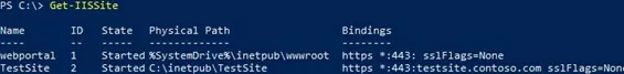 powershell: list iis website bindings