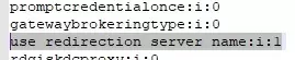 set use redirection server name in rdp connection file