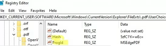 registry: fileexts userchoice assotiations