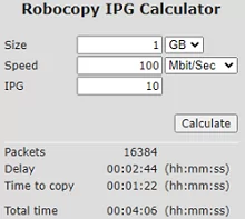 robocopy ipg calculator