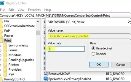 RpcAuthnLevelPrivacyEnabled registry parameter