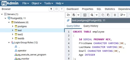 Run sql query with pgAdmin