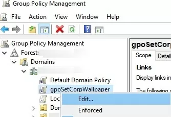 create GPO to set desktop wallpaper image